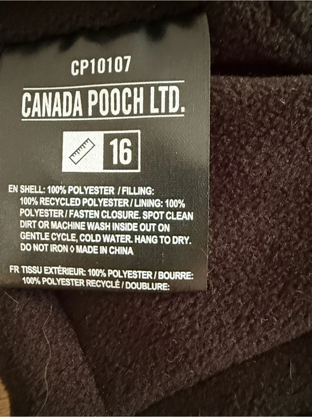 Canada Pooch Yellow & Black Insulated Dog Parka with Faux Fur Hood